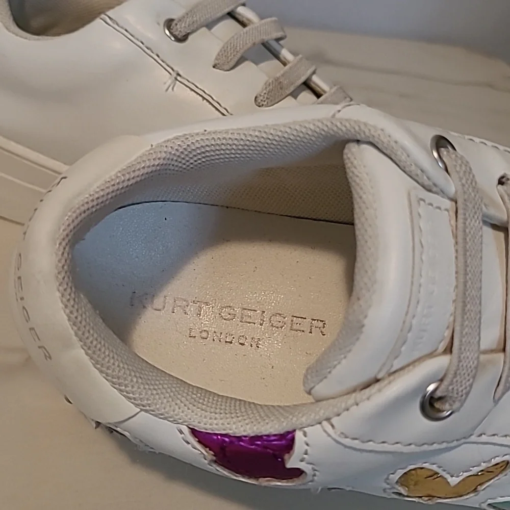 Kurt Geiger London Girls 4 Mini Laney Butterfly Sneakers Leather Slip-on Casual